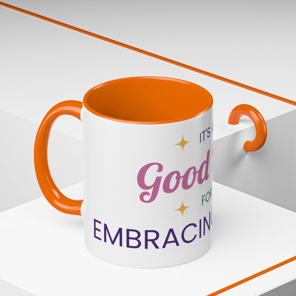 Accent Coffee Mug — "It's a Good Day for Embracing Grace" Inspirational Ceramic Coffee Mug