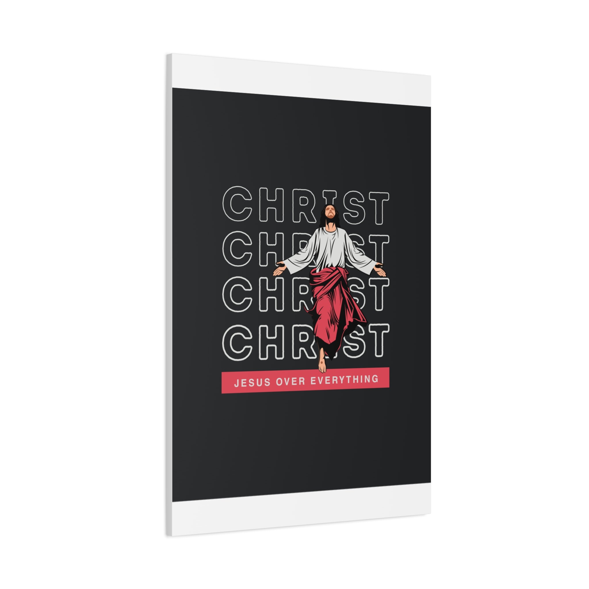 Christ Jesus Over Everything Canvas Wall Art — Inspirational Pastel Quote