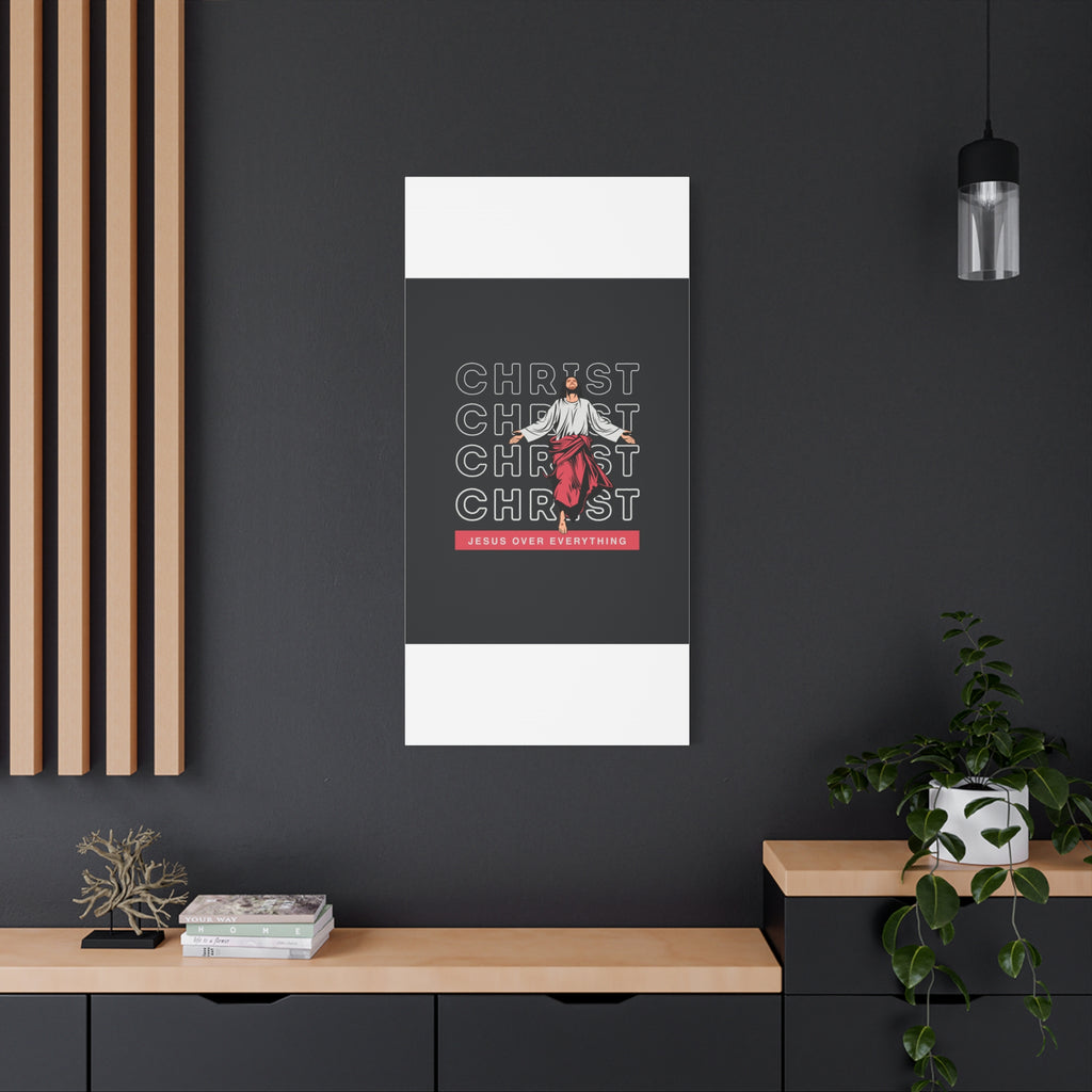 Christ Jesus Over Everything Canvas Wall Art — Inspirational Pastel Quote