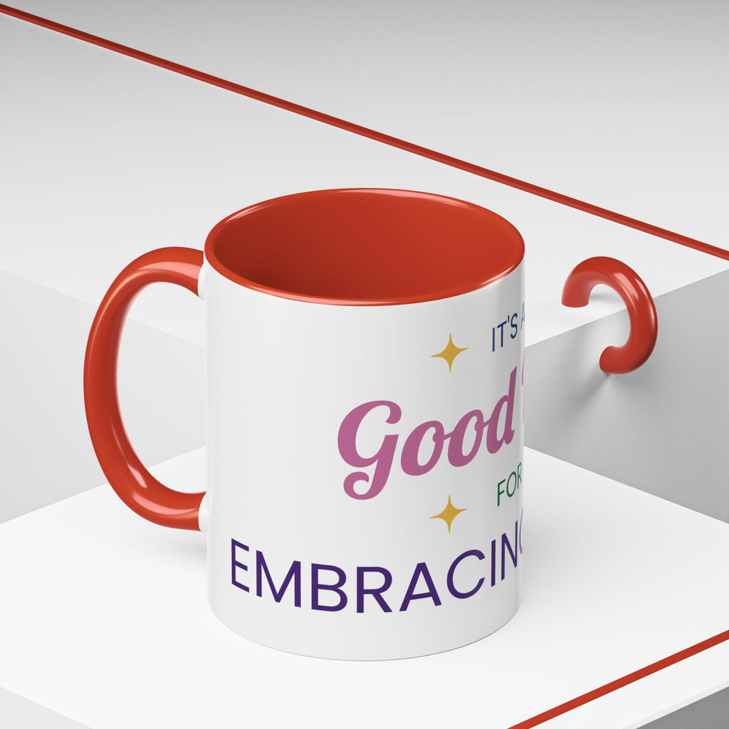Accent Coffee Mug — "It's a Good Day for Embracing Grace" Inspirational Ceramic Coffee Mug