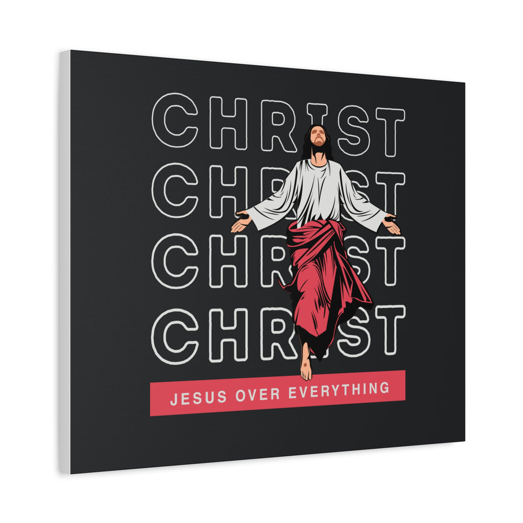 Christ Jesus Over Everything Canvas Wall Art — Inspirational Pastel Quote