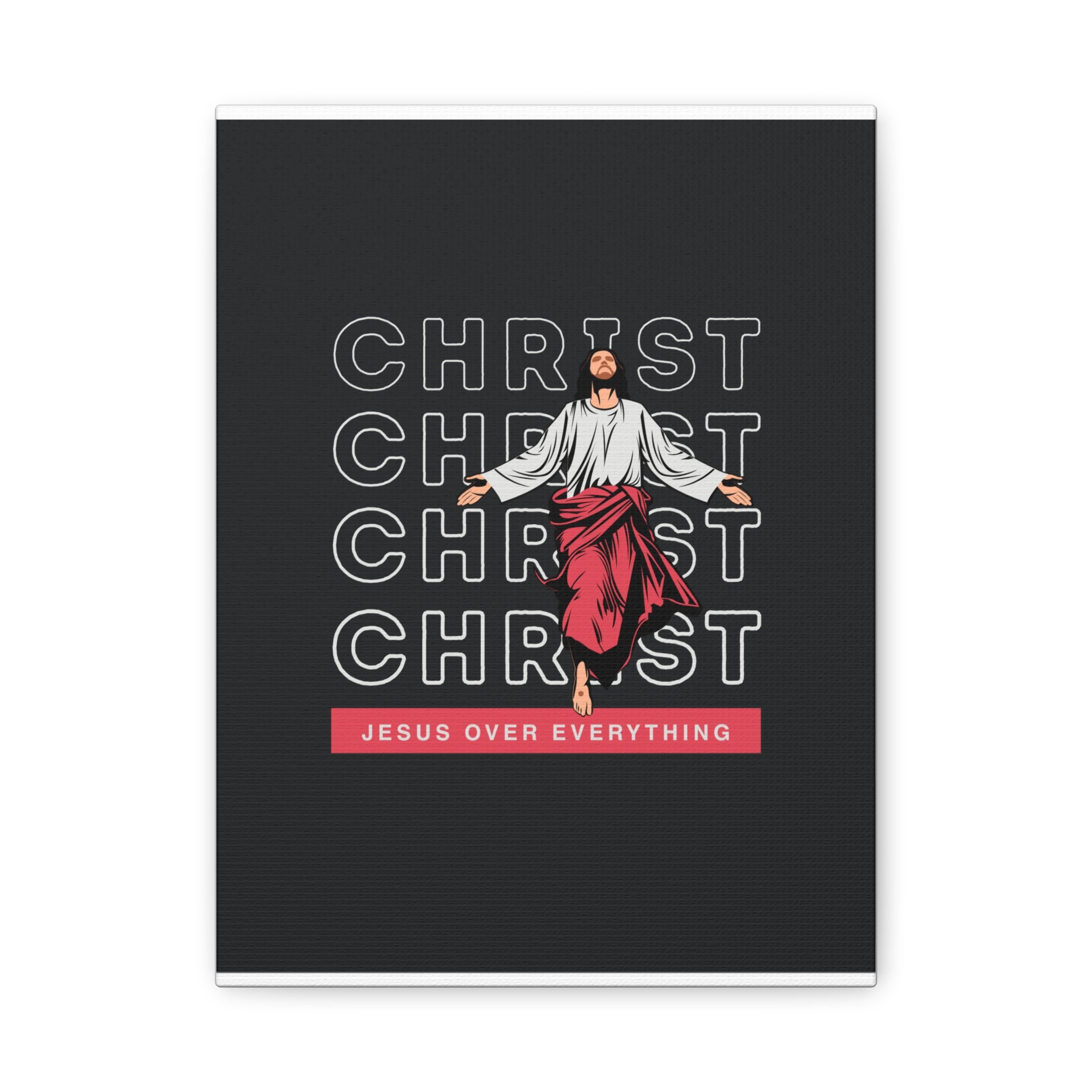 Christ Jesus Over Everything Canvas Wall Art — Inspirational Pastel Quote