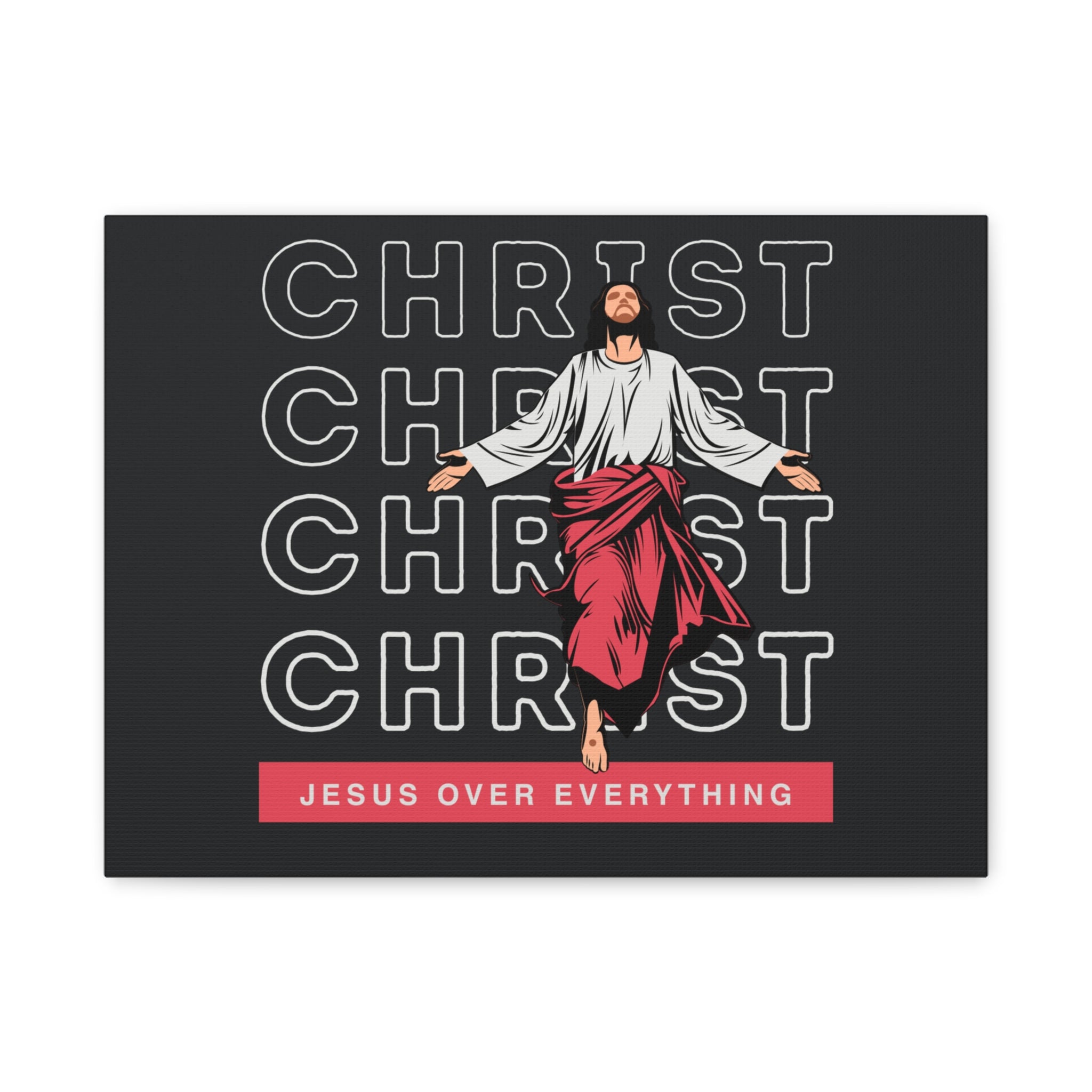 Christ Jesus Over Everything Canvas Wall Art — Inspirational Pastel Quote