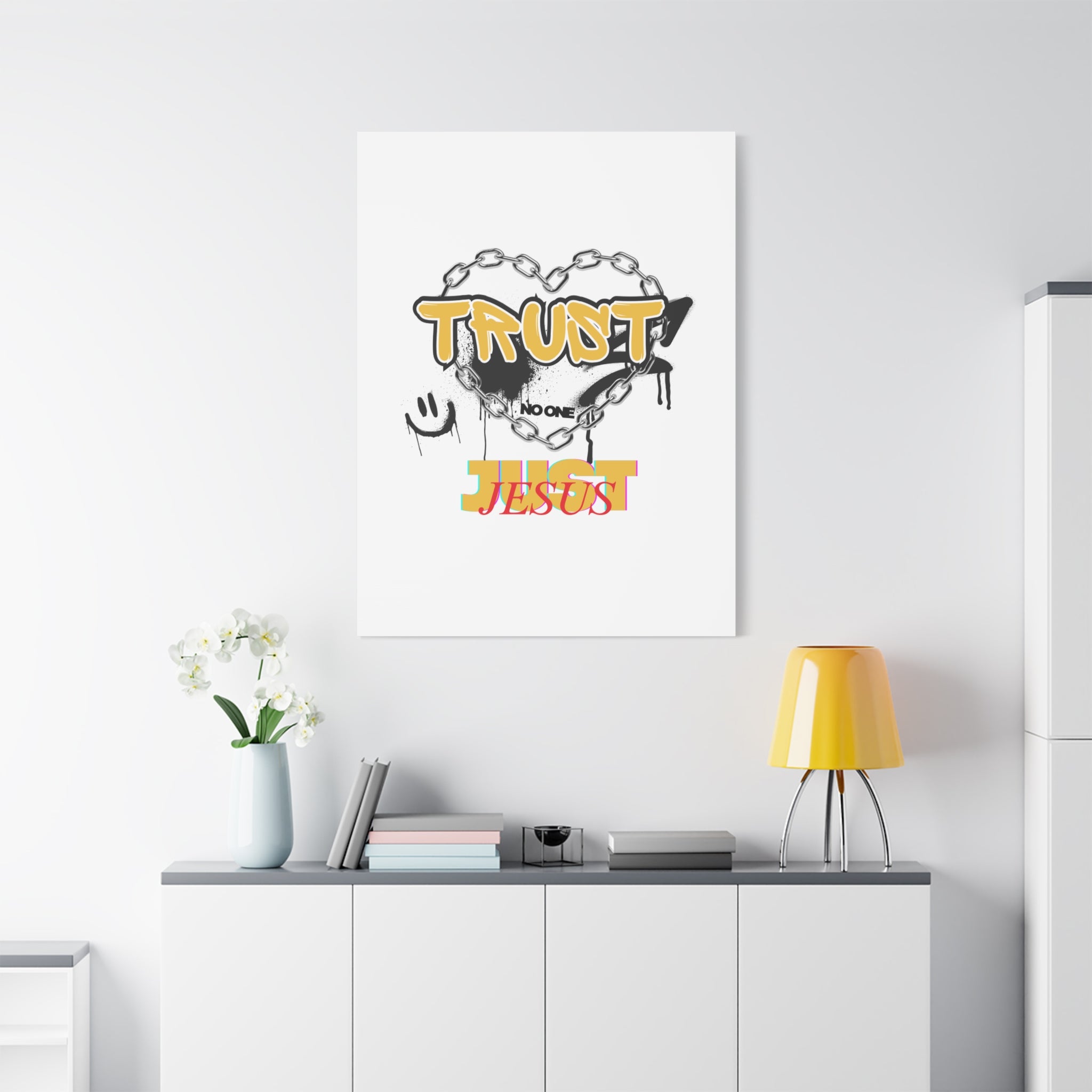 Trust No One Just Jesus Matte Canvas Wall Art