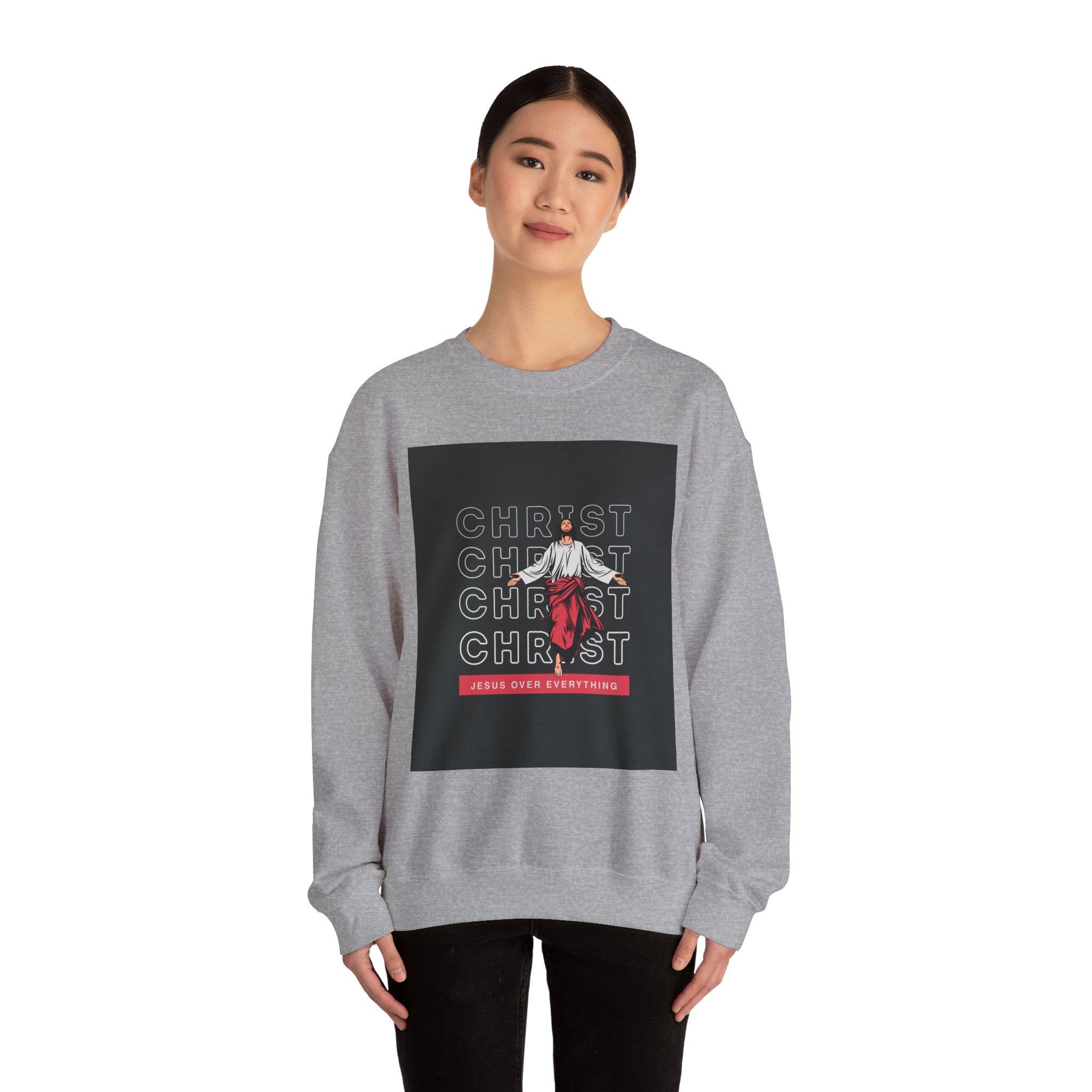 Christ - Jesus over everything Sweatshirt — Pastel Self-Care Crewneck