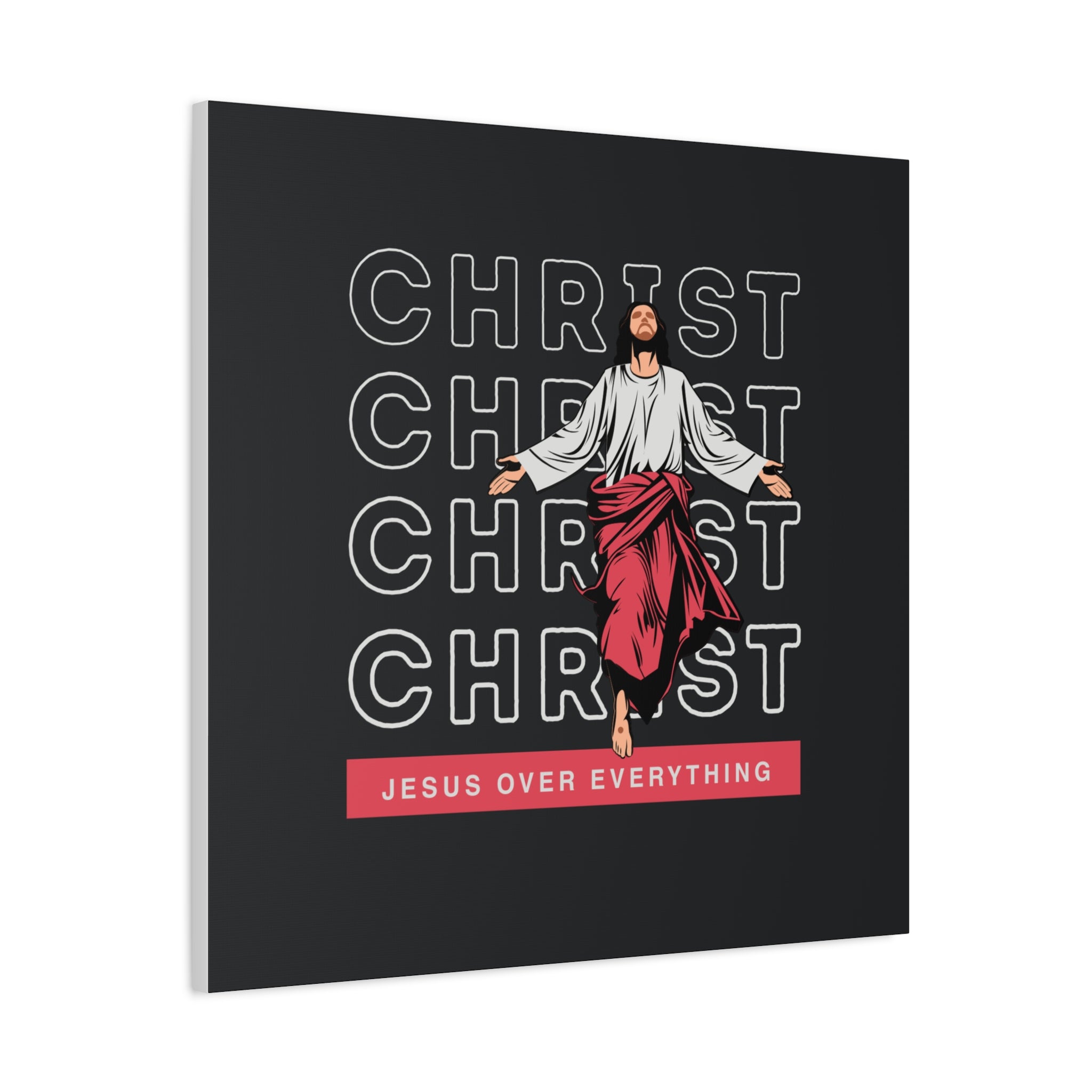 Christ Jesus Over Everything Canvas Wall Art — Inspirational Pastel Quote