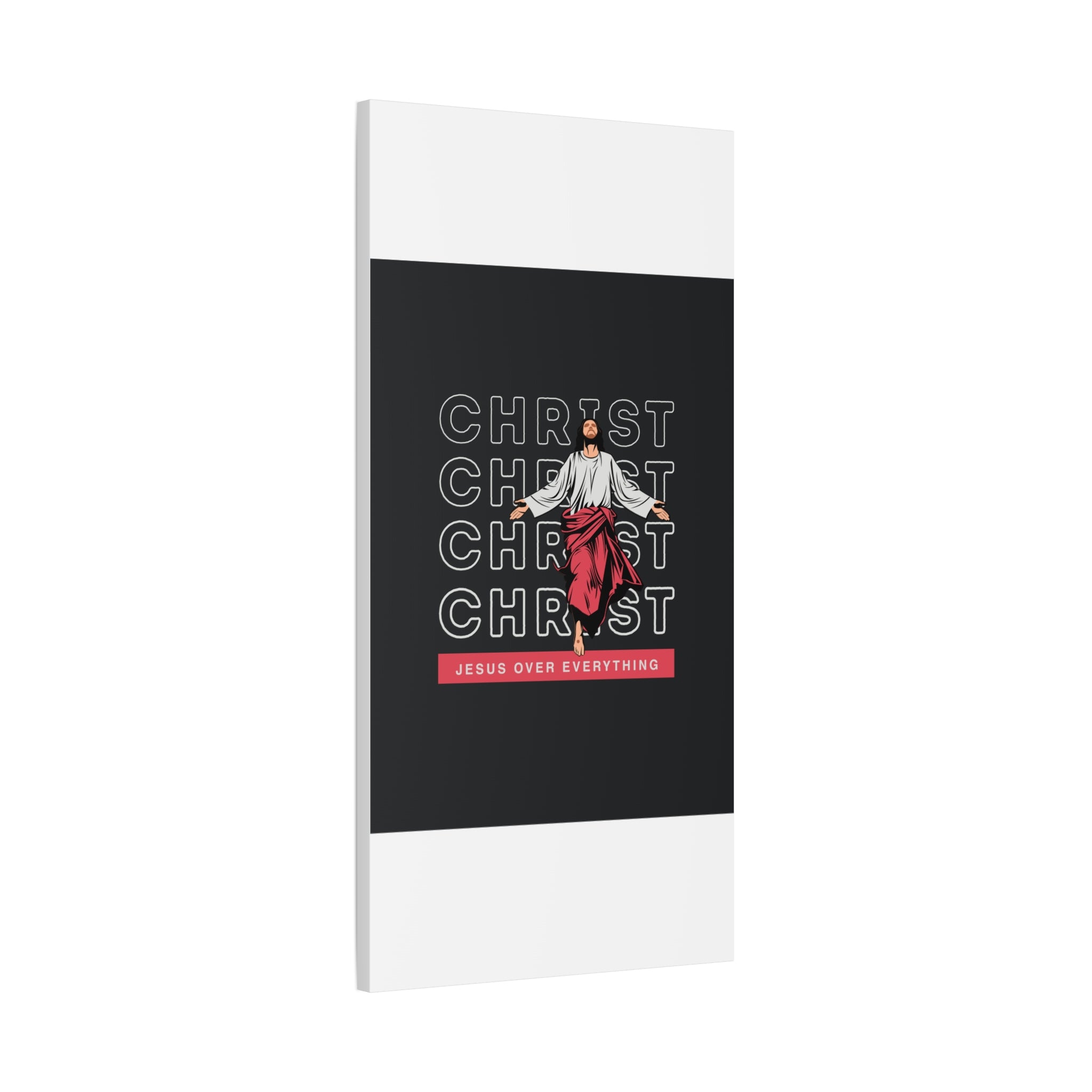 Christ Jesus Over Everything Canvas Wall Art — Inspirational Pastel Quote