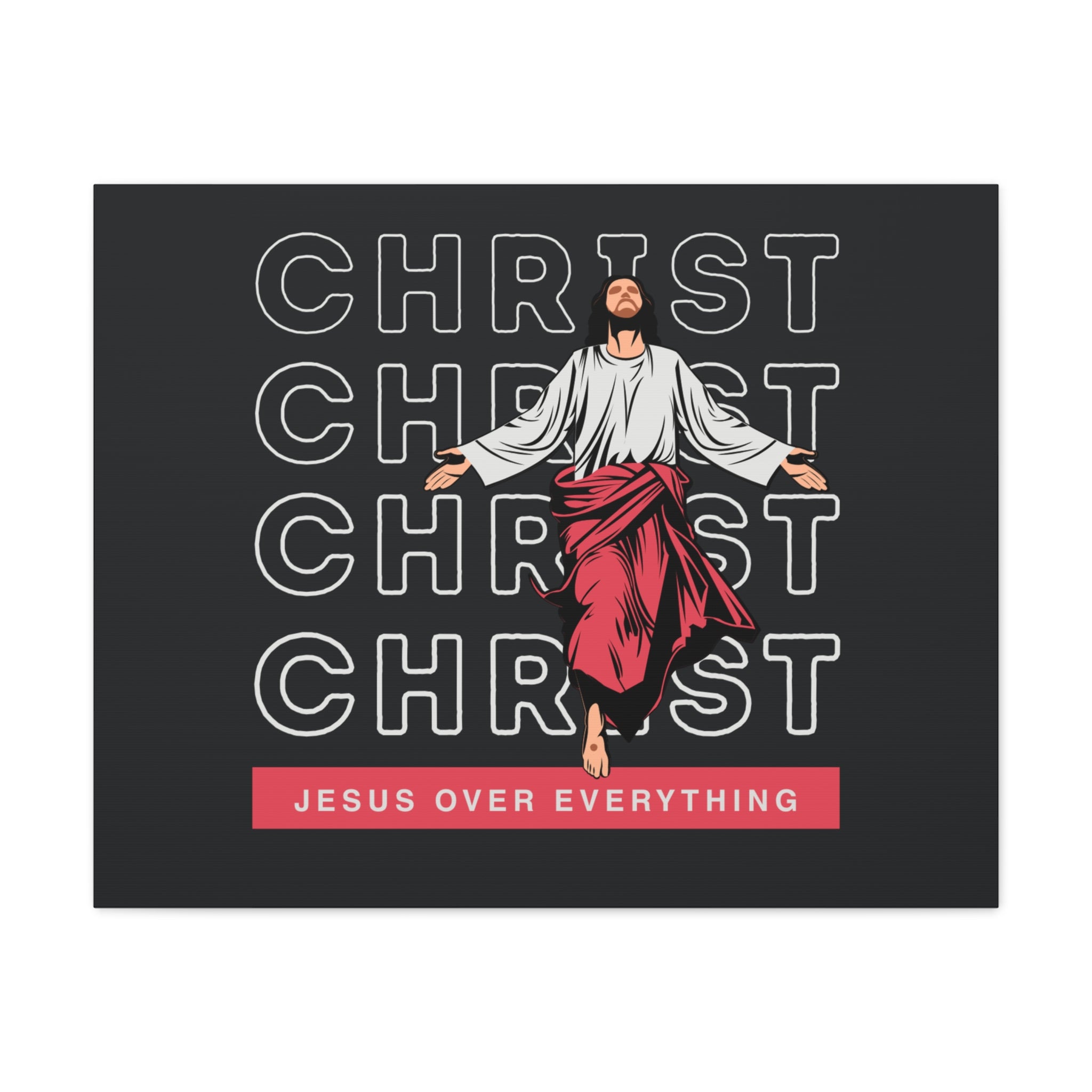 Christ Jesus Over Everything Canvas Wall Art — Inspirational Pastel Quote