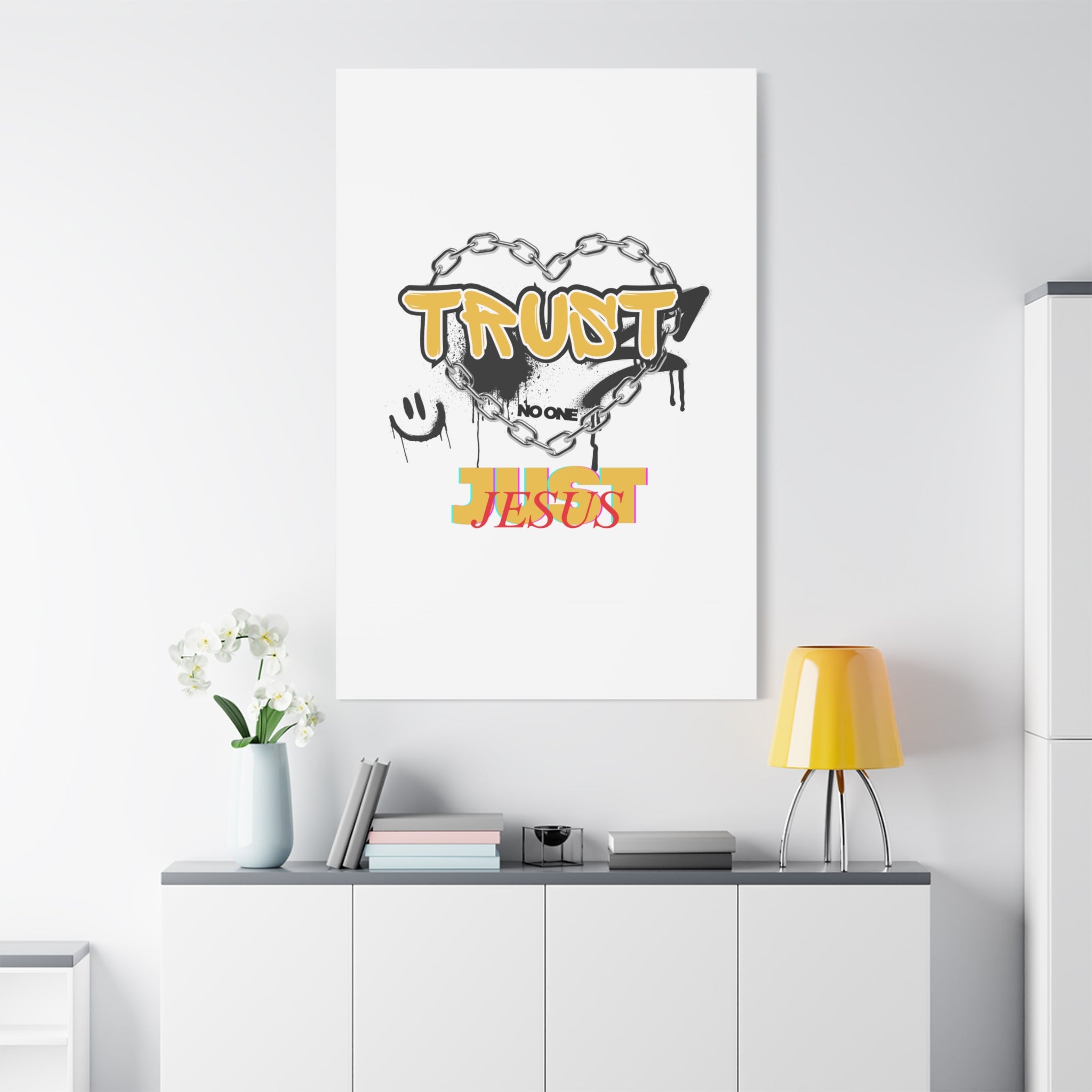 Trust No One Just Jesus Matte Canvas Wall Art