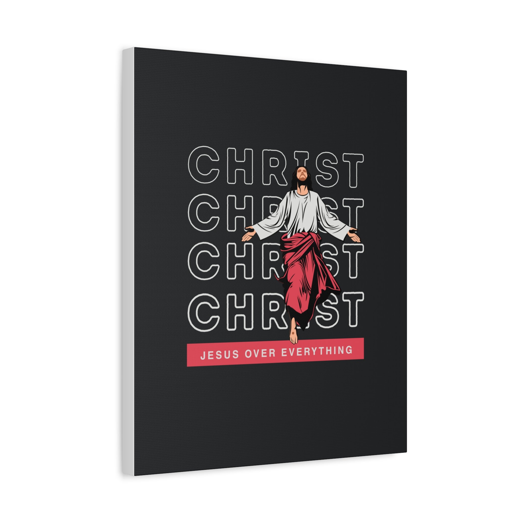 Christ Jesus Over Everything Canvas Wall Art — Inspirational Pastel Quote