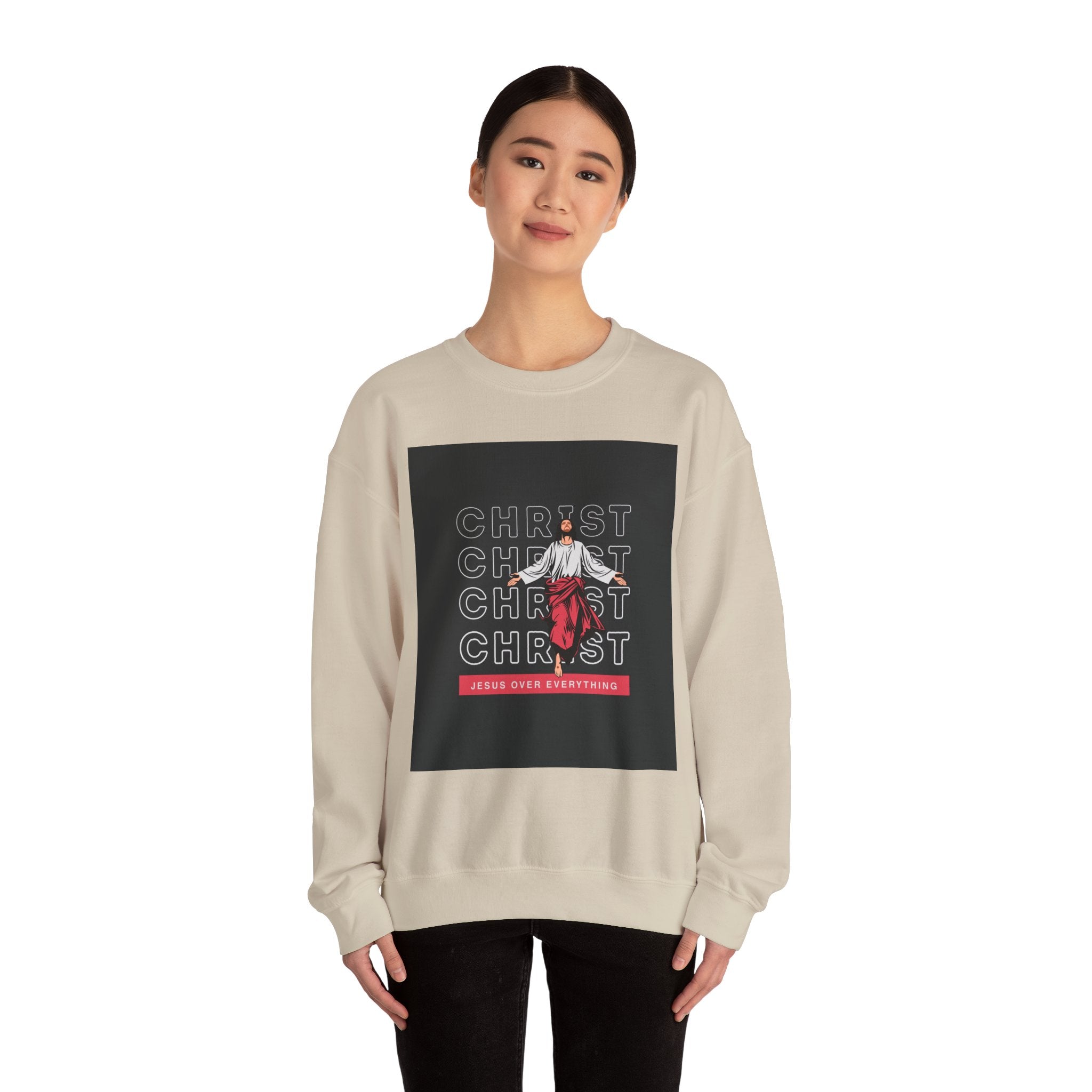 Christ - Jesus over everything Sweatshirt — Pastel Self-Care Crewneck