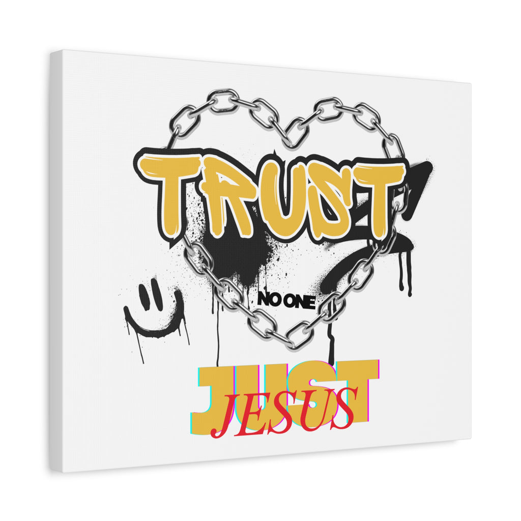 Trust No One Just Jesus Matte Canvas Wall Art