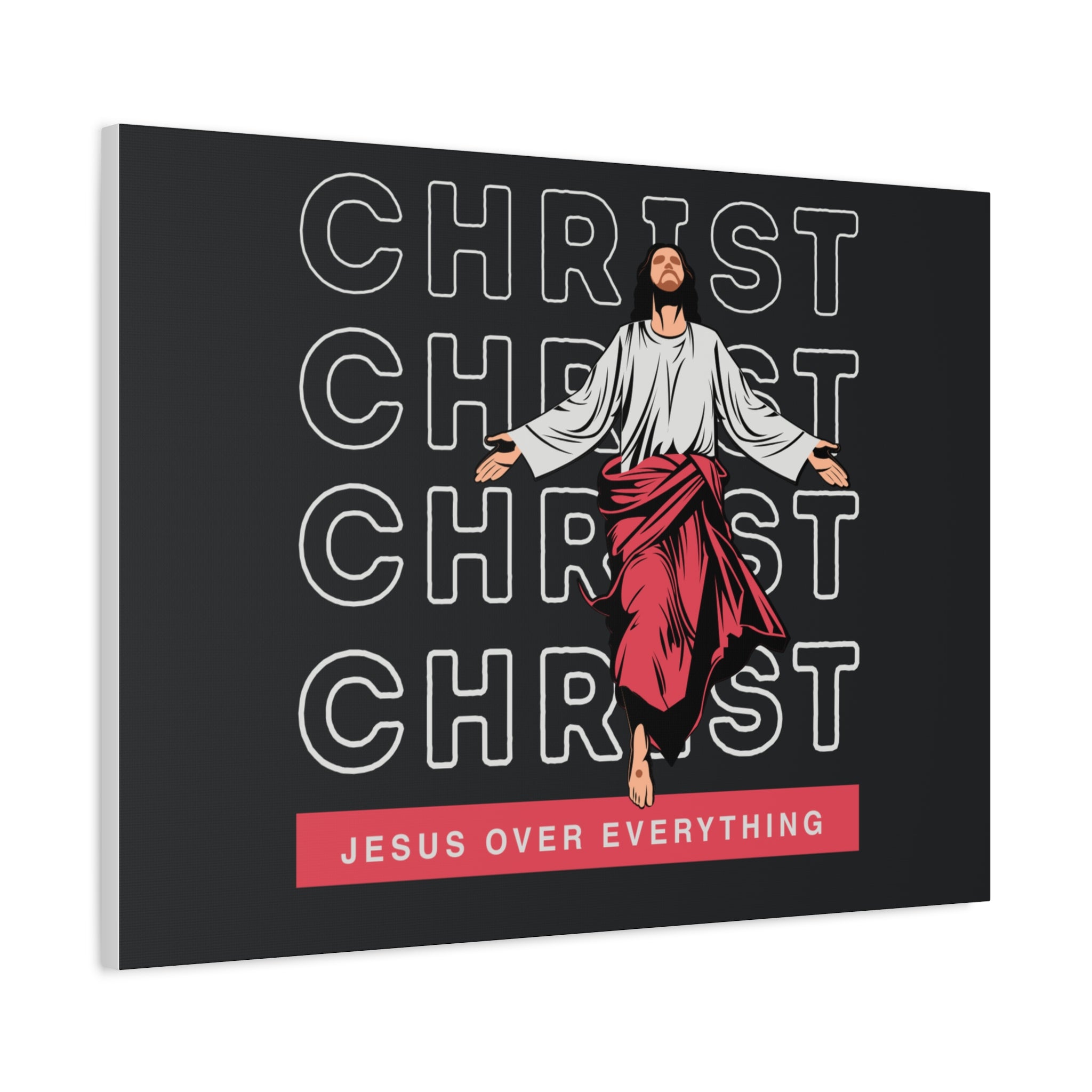 Christ Jesus Over Everything Canvas Wall Art — Inspirational Pastel Quote