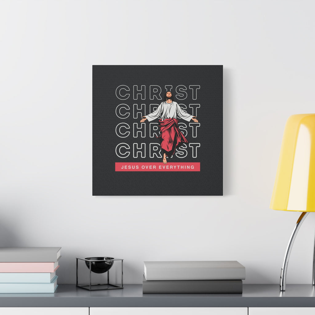 Christ Jesus Over Everything Canvas Wall Art — Inspirational Pastel Quote
