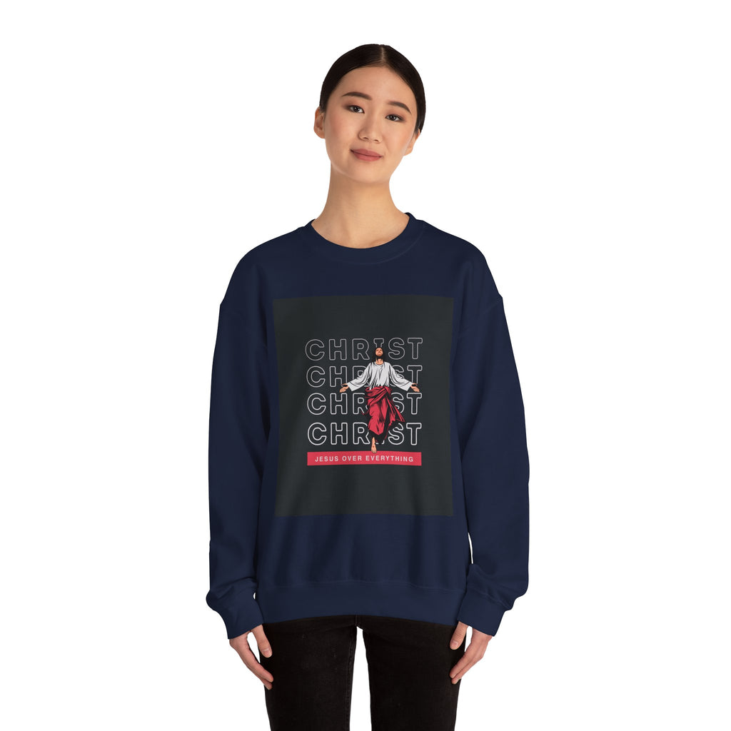 Christ - Jesus over everything Sweatshirt — Pastel Self-Care Crewneck
