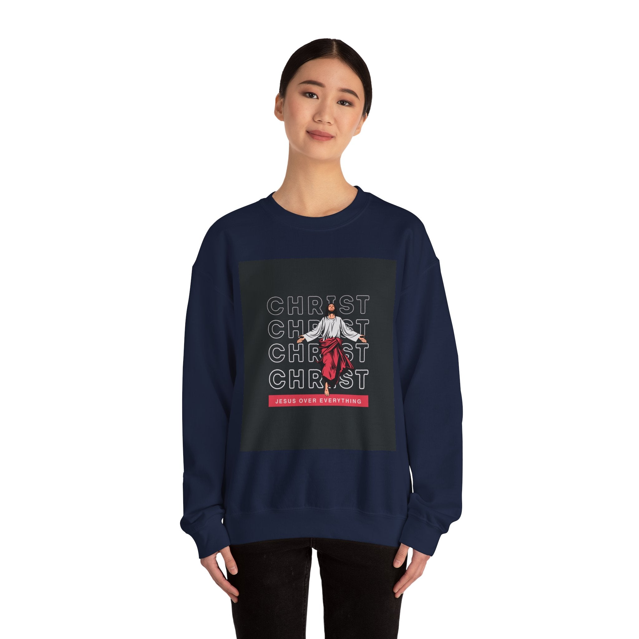 Christ - Jesus over everything Sweatshirt — Pastel Self-Care Crewneck