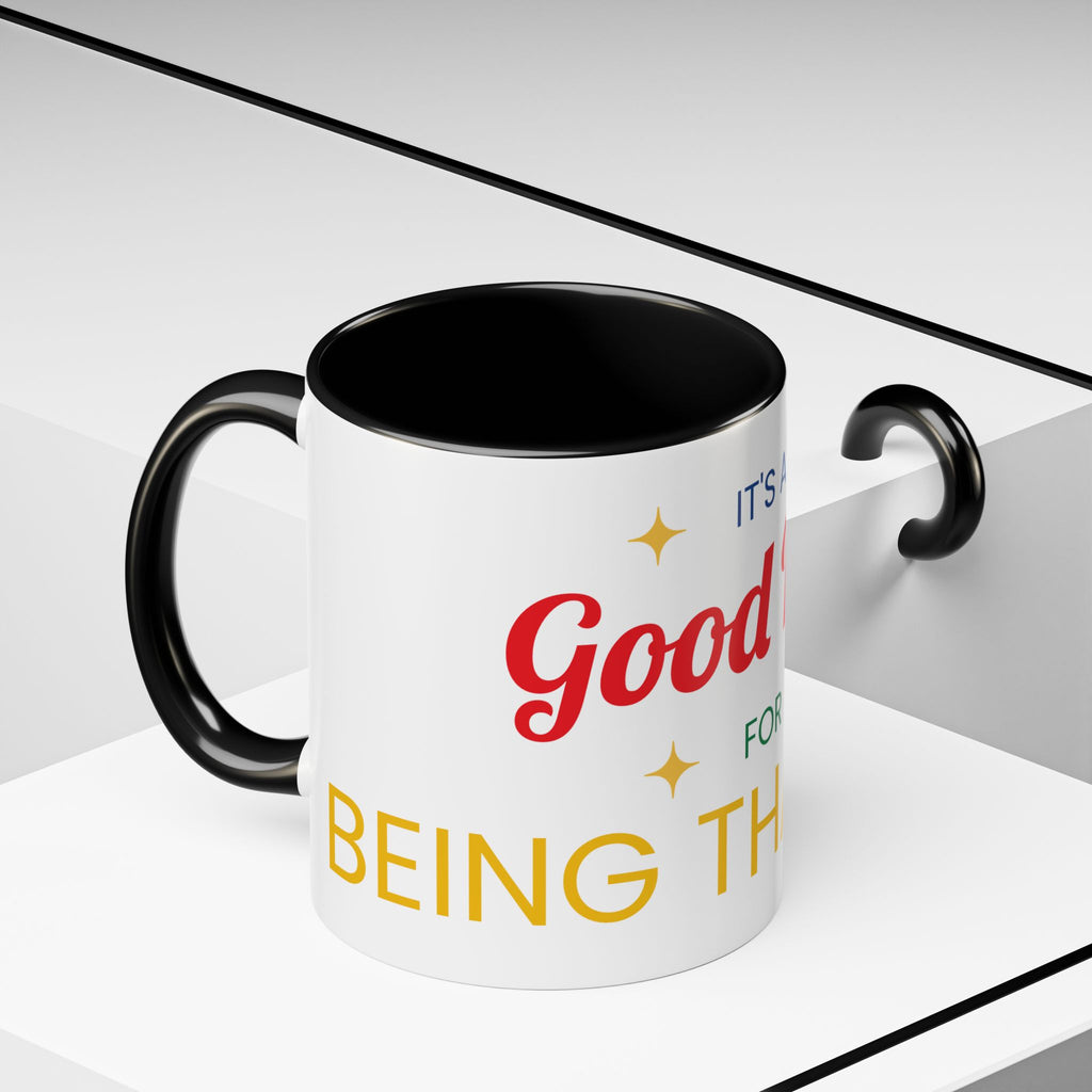 Coffee Mug — "It's a Good Day for Being Thankful" Accent Ceramic Mug