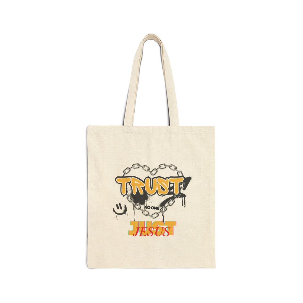 Trust No One Just Jesus Canvas Tote Bag