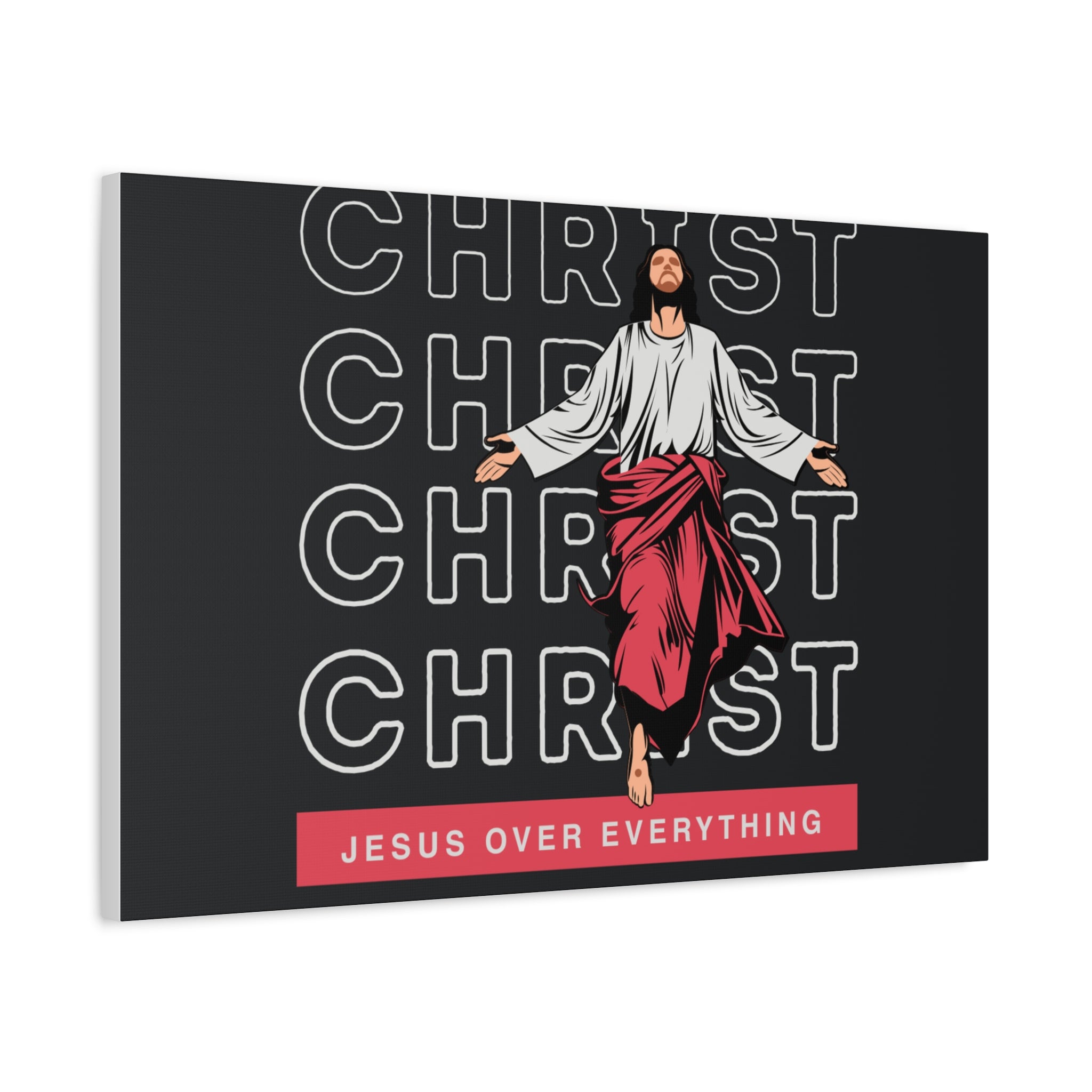 Christ Jesus Over Everything Canvas Wall Art — Inspirational Pastel Quote