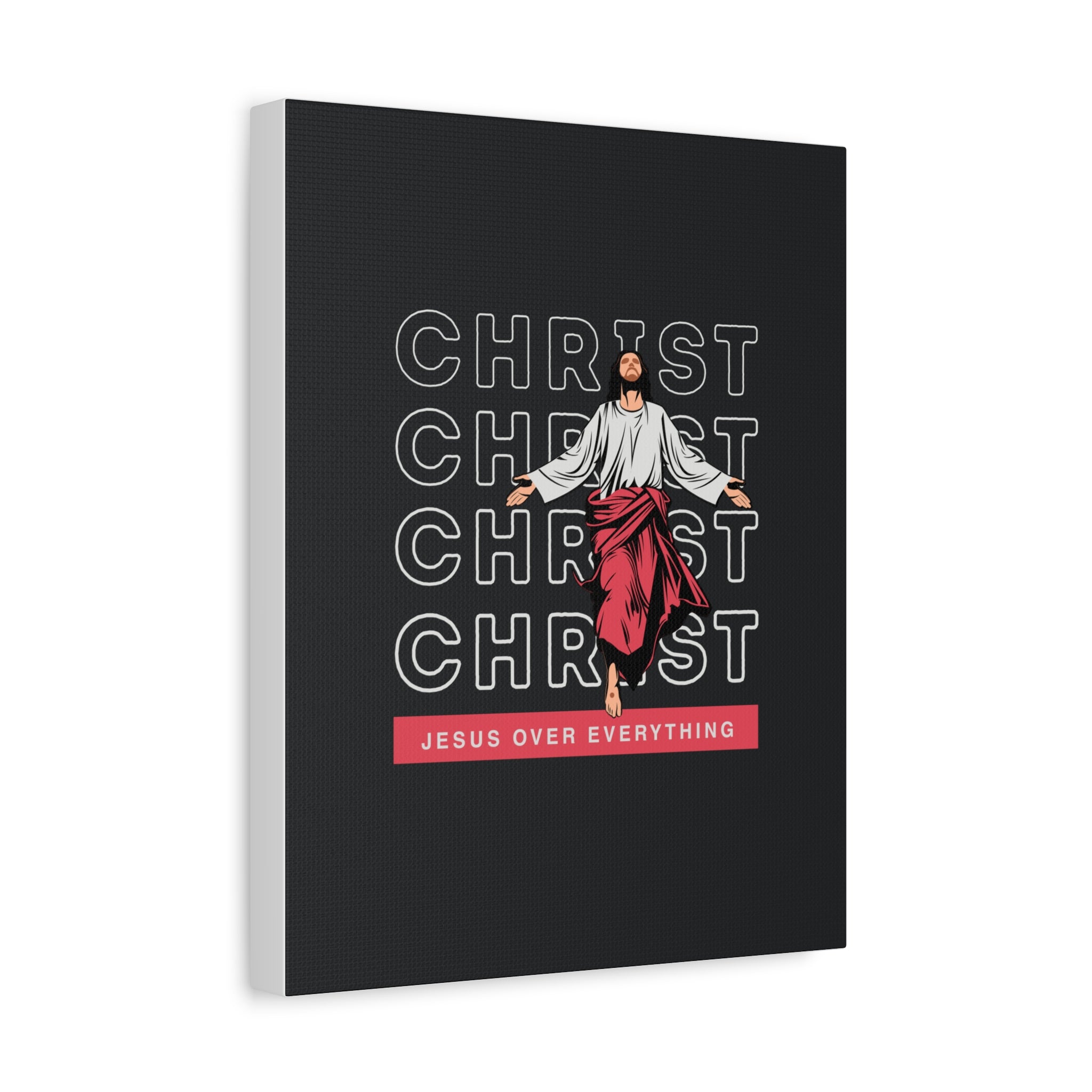 Christ Jesus Over Everything Canvas Wall Art — Inspirational Pastel Quote