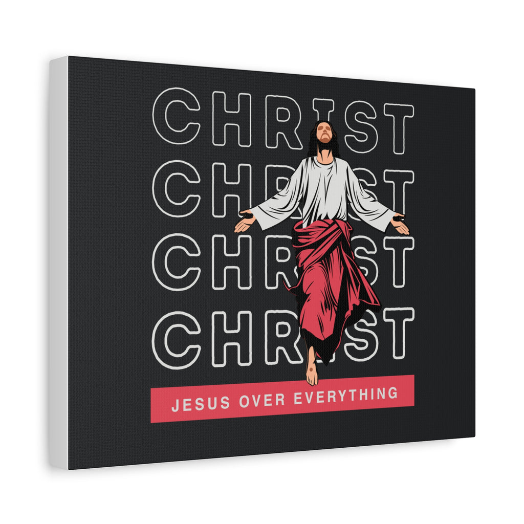 Christ Jesus Over Everything Canvas Wall Art — Inspirational Pastel Quote